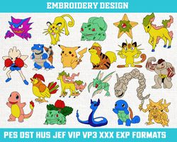 Pokemon embroidery designs, pikachu embroidery designs, pikachu embroidery,  Pokemon embroidery, Pokemon pes 3 size