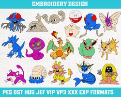 Pokemon embroidery designs, pikachu embroidery designs, pikachu embroidery,  Pokemon embroidery, Pokemon pe File 3 size