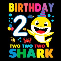 Birthday Shark 2 Doo Doo Doo Svg, Birthday Svg, Shark Birthday Svg, Baby Shark Birthday Svg Digital Download