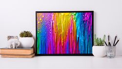 Oil dripping Paint Art - Rainbow Waterfall