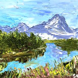 Grand Teton National Park Original Oil painting Travel Wyoming Landscape Original Art 8 by 8