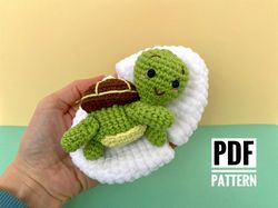 turtle crochet pattern - amigurumi turtle in egg pattern - tiny stuffed toy - english pdf tutorial - easter gift