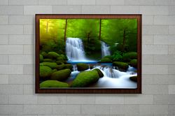 Landscape Art - Waterfall in Forest