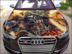Vinyl Car Hood Wrap Full Color Graphics Decal Ghost Rider Sticker