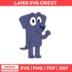 Jean Luc The Dog Svg, Bluey Birthday Svg, Bluey Characters Svg, Png, pdf, dxf digital file