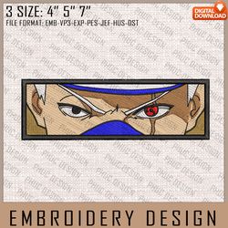 Kakashi Embroidery Files, Naruto, Anime Inspired Embroidery Design, Machine Embroidery Design