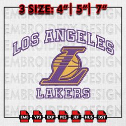 NBA Los Angeles Lakers Embroidery Files, NBA teams, NBA Lakers Embroidery Designs, Machine Embroidery Designs