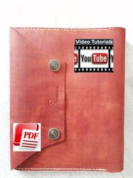 Leather pattern - Large wallet for bank cards, documents and notepad - PDF pattern