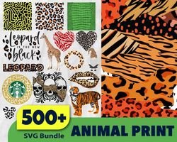 ANIMAL PRINT SVG BUNDLE - SVG, PNG, DXF, EPS, PDF Files For Print And Cricut