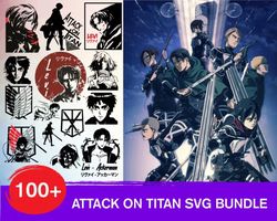 100 ATTACK ON TITAN SVG BUNDLE  - SVG, PNG, DXF, EPS, PDF Files For Print And Cricut