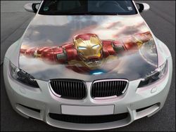 Vinyl Car Hood Wrap Full Color Graphics Decal Iron Man Sticker