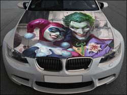 Vinyl Car Hood Wrap Full Color Graphics Decal Harley and Joker Sticker 2