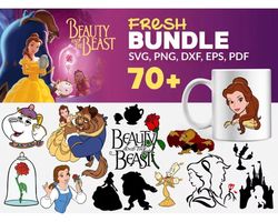 70 BEAUTY AND THEBEAST SVG BUNDLE - SVG, PNG, DXF, EPS, PDF Files For Print And Cricut