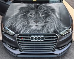 Vinyl Car Hood Wrap Full Color Graphics Decal Lion Sticker