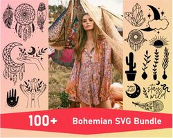 100 BOHEMIAN SVG BUNDLE - SVG, PNG, DXF, EPS, PDF Files For Print And Cricut