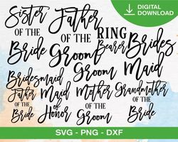 60 BRIDAL PARTY SVG BUNDLE - SVG, PNG, DXF, EPS, PDF Files For Print And Cricut