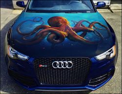 Vinyl Car Hood Wrap Full Color Graphics Decal Octopus Sticker