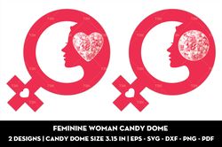Feminine woman candy dome