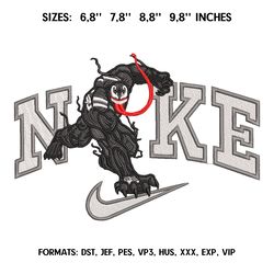 Venom Embroidery Design File/ Marvel Anime Embroidery Design/ Machine Design Pes Dst. Nike Letter Black Venom embroidery