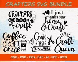 40 CRAFTERS SVG BUNDLE - SVG, PNG, DXF, EPS, PDF Files For Print And Cricut