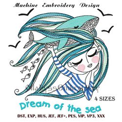 Dream of the sea machine embroidery design