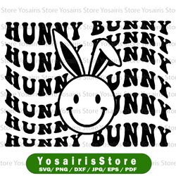 Hunny Bunny SVG/PNG, Easter Bunny Svg, Retro Smiley Face Svg, Easter Bunny Svg, Easter Sublimation Design, Svg File