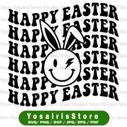 Happy Easter SVG Easter Vector Easter Clipart Easter Cricut Easter Cut File Easter Bunny svg Bunny Ears svg dxf eps png