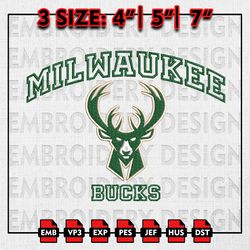 NBA Milwaukee Bucks Embroidery Files, NBA teams, NBA Bucks Embroidery Designs, Machine Embroidery Designs