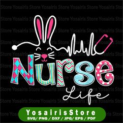 Nurse Life Stethoscope Png, Nursing Cute Easter png, Bunny Easter Day Png, Easter Nurse PNG, Bunny sublimation