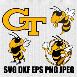 Georgia Tech Yellow Jackets SVG PNG JPEG  DXF Digital Cut Vector Files for Silhouette Studio Cricut Design