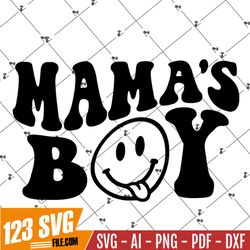 Mama's Boy SVG PNG, Retro, Baby, Toddler, Boys Shirt Svg, Funny Kids Quote, Wavy text, Kids Png File for Sublimation, Sv