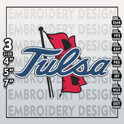 Tulsa Golden Hurricane Embroidery Files, NCAA Logo Embroidery Designs, NCAA Hurricane, Machine Embroidery Designs