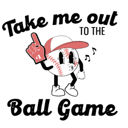 Take me out to the ball game svg, vintage baseball cartoon svg, retro baseball shirt sublimation png