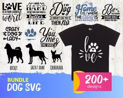 200 DOG SVG BUNDLE - SVG, PNG, DXF, EPS, PDF Files For Print And Cricut