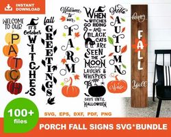 100 FALL PORCH SIGN SVG BUNDLE - SVG, PNG, DXF, EPS, PDF Files For Print And Cricut