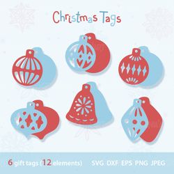 Christmas Gift Tags, Tags SVG Bundle, Christmas Decor SVG, Dxf, Eps, Png, Jpeg Digital Download
