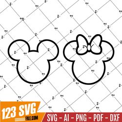 Minnie Mickey Mouse SVG, Minniable svg, Mickey png, mickey jpg, mickeys ears, mickey cricut svg, minie mickey silhouette