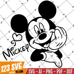 Mickey Mouse Autograph Svg, Dxf, Eps, Ai, Cdr Vector Files for Cricut, Silhouette, Cutting Plotter, Png File for Sublima