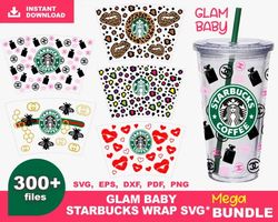 300 STARBUCKS GLAM BABY SVG BUNDLE - SVG, PNG, DXF, EPS, PDF Files For Print And Cricut