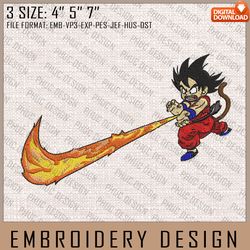 Goku Nike Embroidery Files, Nike Embroidery, Dragon Ball, Anime Inspired Embroidery Design, Machine Embroidery Design