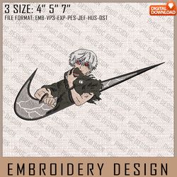 Ken Kaneki Nike Embroidery Files, Nike Embroidery, Tokyo Ghoul, Anime Inspired Embroidery Design