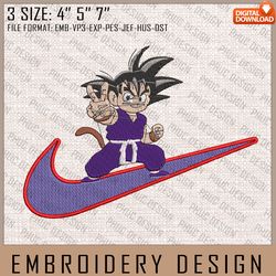 Goku Nike Embroidery Files, Nike Embroidery, Dragon Ball, Anime Inspired Embroidery Design, Machine Embroidery Design