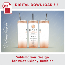 Ciroc Vanilla Template - Seamless Sublimation Pattern - 20oz SKINNY TUMBLER - Full Tumbler Wrap