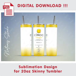 Ciroc Pineapple Template - Seamless Sublimation Pattern - 20oz SKINNY TUMBLER - Full Tumbler Wrap