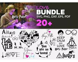 20 HARRY POTTER LOVE SVG BUNDLE - SVG, PNG, DXF, EPS, PDF Files For Print And Cricut