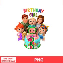 Friend Girl One Of The Birthday Girl Png, Cocomelon Birthdays Wallpapers, Cocomelon Girl Png, digital file