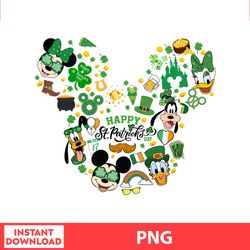 Happy St Patricks Mickey, Mickey Mouse Birthday Png, Mickey Mouse Bundle Png, digital file