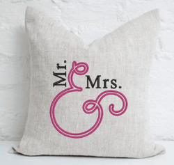 Mr and Mrs embroidery design 3 Sizes reading pillow-INSTANT D0WNL0AD