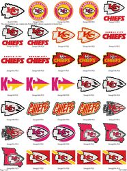 Collection NFL SPORTS KANSAS CITY CHIEFS LOGO'S Embroidery Machine Designs