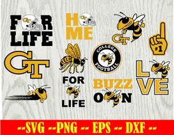 Georgia-Tech-Yellow Football Team Svg,Georgia-Tech-Yellow Svg, N C A A SVG, Logo bundle Instant Download